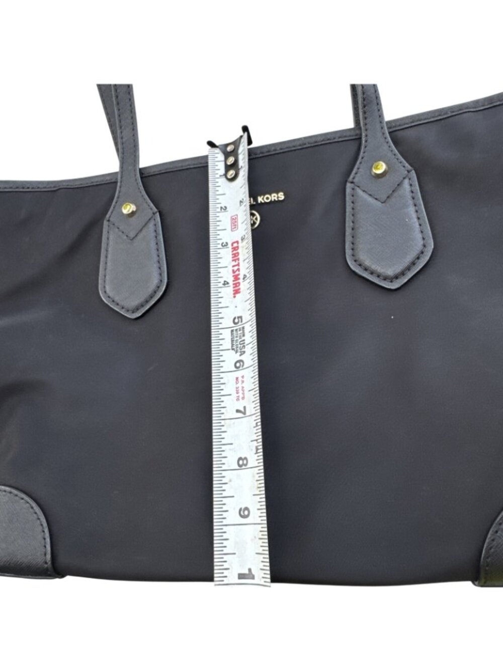 Michael Kors Black Nylon & Leather Large Tote Shoulder Bag - Picture 8 of 11